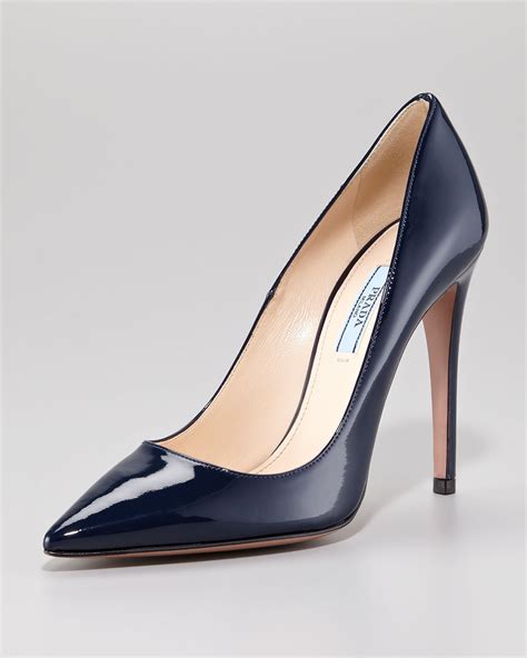 prada navy patent pumps|prada patent leather pumps.